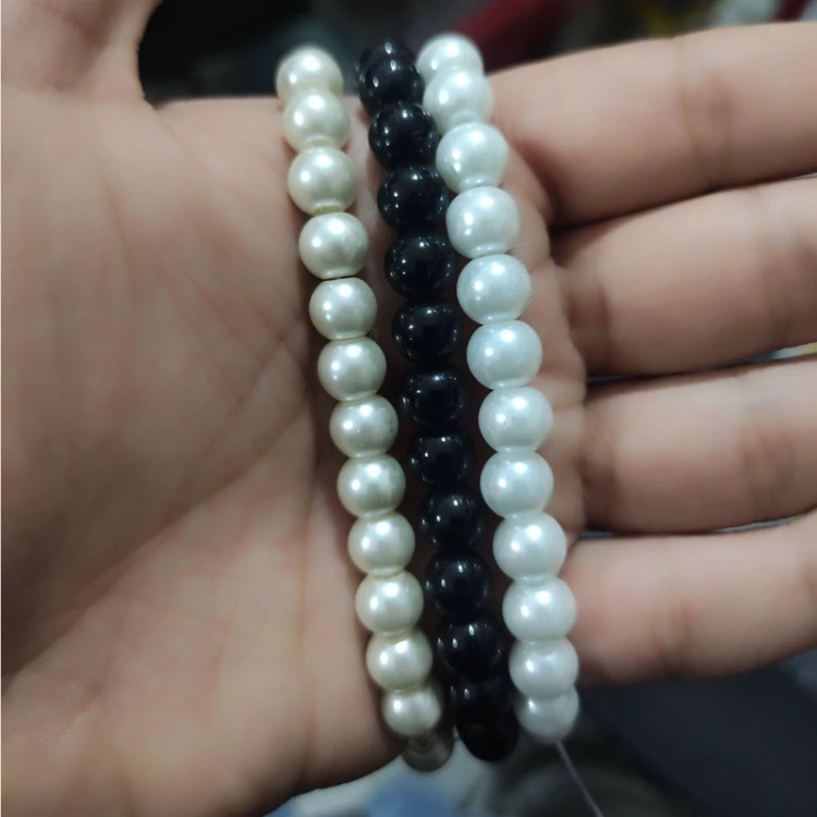 مهره مرواریدی سنگی سایز 8 مهره مرواریدی سنگی وارداتی مهره مرواریدی برای ساخت دستبند مهره سنگی مرواریدی رنگ ثابت مهره مرواریدی مناسب صنایع دستی